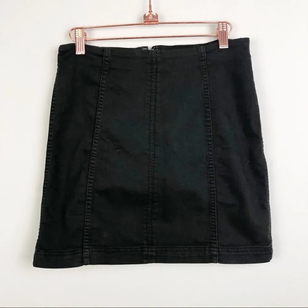 FREE PEOPLE | Modern Femme Black Denim Mini Skirt Women’s Size 8